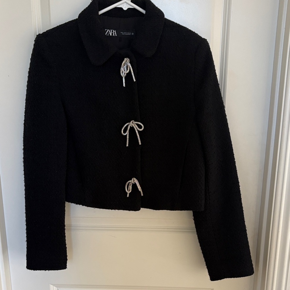 Zara Size Small Black Boucle Jacket